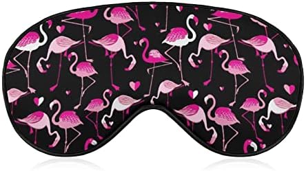 Máscara de olho macio de flamingos rosa conforto de máscara de sono com sombra eficaz com cinta elástica ajustável