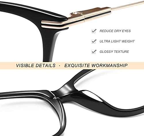 Óculos de bloqueio de luz azul -Tseban Gaming Glasses para mulheres Anti Eye Strain/UV/Glare óculos