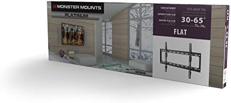 Monster Mounts Mf642 grande montagem de parede de TV plana por montagens de monstros, preto