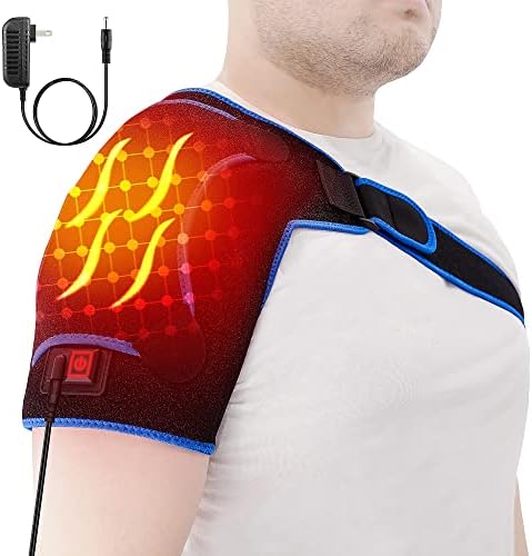 Almofadas de aquecimento de ombro EPESSA para alívio da dor no ombro, cinta de ombro aquecida para a almofada de aquecimento do manguito rotador ajustado para o ombro esquerdo e direito