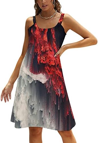 Vestido boho flor estampado plus size camisole redonda pescoço maxi vestidos de linho de verão para mulheres 2023
