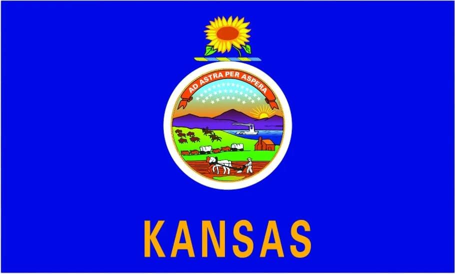 Adesivo de bandeira do Kansas Estado de vinil autônomo O trigo de girassol - C570 - 6 polegadas ou 15 centímetros