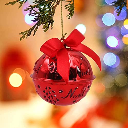 Diznimeng 2,4 polegadas de natal pingentes de sino forjado pingente de ferro pingente de trenó BellScreative Christmas Element Pingents Shopping Shopping, Window Bell Pingents Decorações de festas, 1 vermelho, 1 peça