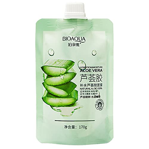 Bioaqua hidratação aloe vera gel máscara hidratante não-penteado essência reabasteça a pele 170g