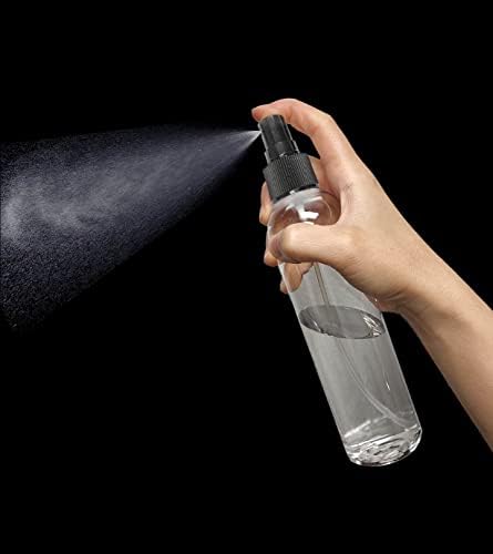 ljdeals 8 oz garrafas de spray de plástico transparente, garrafas de pulverizador preto de névoa fina recarregável para