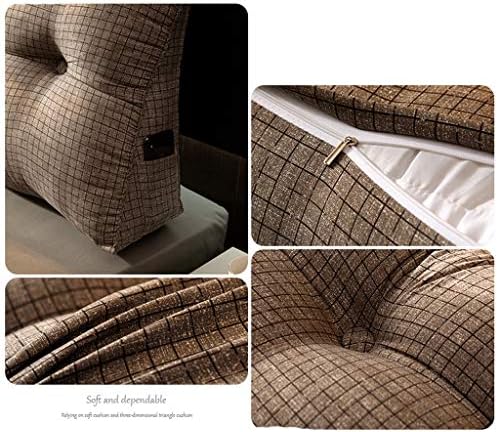 Travesseiro triangular de leitura triangular wyfdc grande travesseiro de cabeceira de cabeceira removível de travesseiro de linho