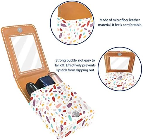 Caixa de batom de maquiagem para pontos de batom portátil de pontos coloridos externos com espelho damas mini maquiagem saco