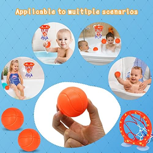 NewMemo Fun Basketball Hoop & Balls Playset para meninos e meninas Bath Toys Bathtub Shooting Game for Kids & Toddlers 3 bolas Conjunto