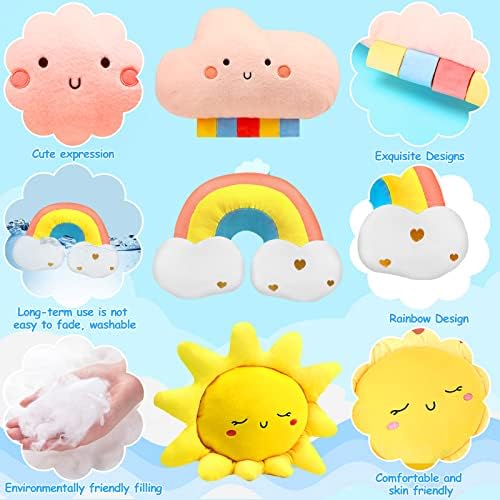 Sun Rainbow Cloud Moon Star Pillow 3 PCs Filas em forma de Crianças decorativas Pillow Cute Pill