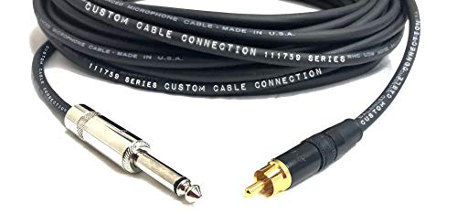50 pés Pro Audio 1/4 polegada TS para RCA Mono Cable por conexão de cabo personalizada