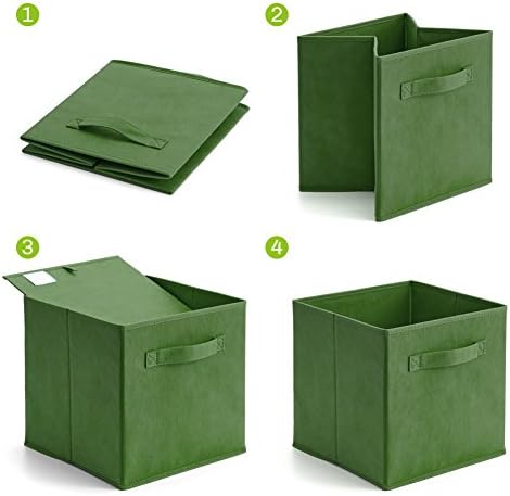 Conjunto de EZARE de 12 Cubo de armazenamento dobrável de cesta dobrável para berçário, organizador de brinquedos infantis,