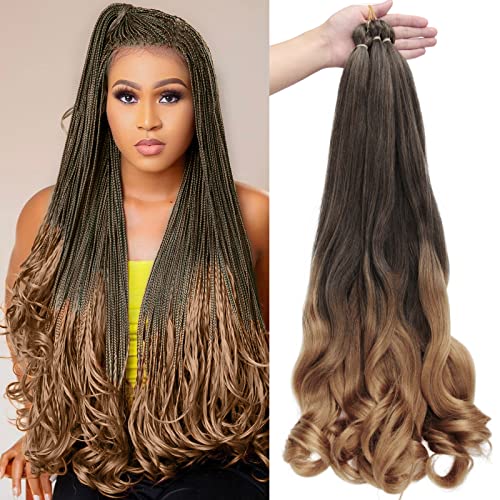 8 pacotes de cabelos de trança de trança de 26 polegadas de 2,5 polegadas Cabelo de crochê Profissional ombre ombre Braiding Hair pré -esticado Kanekalon Corchet Branças Yaki Extensões de cabelo de textura para mulheres negras