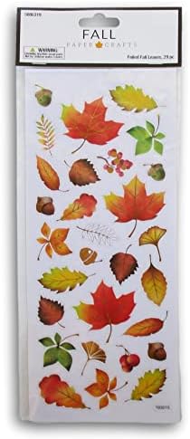 Autumn colheita de outono de outono folhas de papel alumínio para artesanato, scrapbooking e muito mais - 29 peças