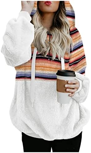 Oplxuo Plus Size Hoodies para mulheres Fuzzy Flowe Warm Winter Sweetshirs de tamanho grande zípe