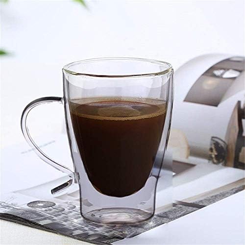 Conjunto de canecas de vidro MZXUN de 4 canecas de vidro duplas Conjunto de canecas isoladas compatíveis com thermo uísque suco de café leite copos de chá e copos de café