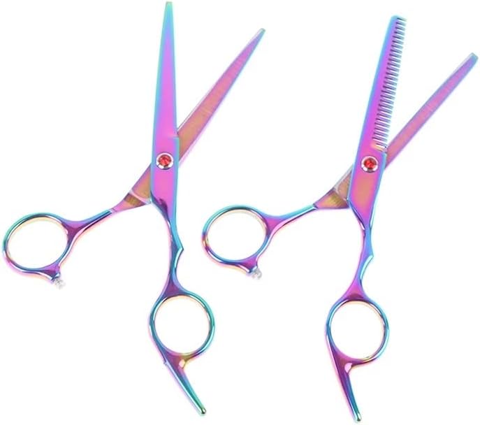 BHVXW 2STYLES 6 polegadas Rainbow Cut Scissors Rainning Barber Scissor Hairdressing Scissors for Hair Care Tool