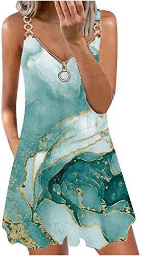 Vestido de verão ruziyoog para mulheres 2023 Trendy listrada estampa Boho Beach Sundresses Zipper V Neck Swing A-Line