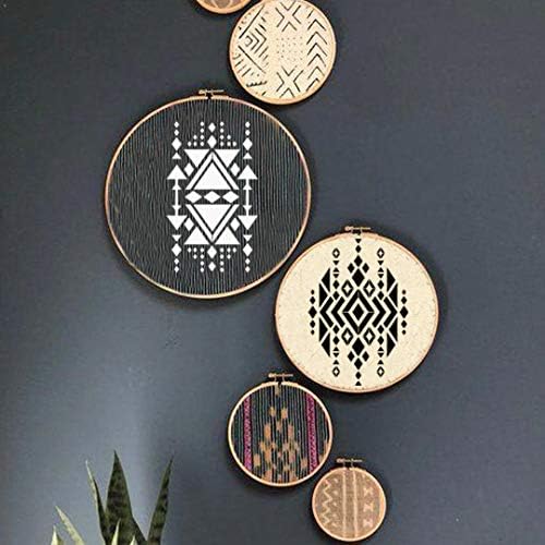 Estênceis de padrão de triângulo Craftreat para pintura em madeira, cerâmica, telas, papel, tecido e parede - design asteca2 - tamanho: