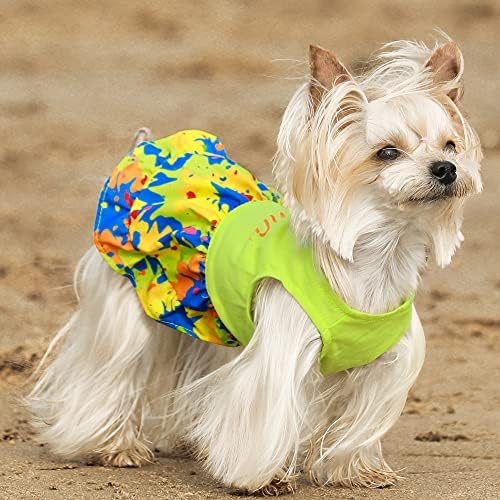 Vestido havaiano de cachorro em forma, roupas de cachorro de verão para cães pequenos menina, roupa de lua de animais de estimação,
