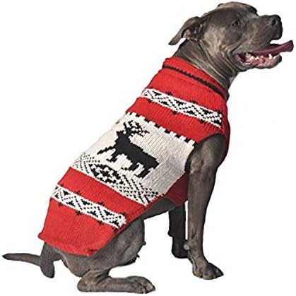 Suéter de cachorro de veado de cachorro frio, vermelho, x-grande