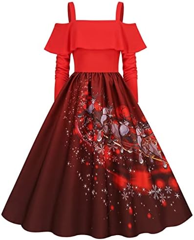 2022 vestidos de natal para feminino elegante manga longa V vestido de pescoço vestido vintage cocktail festas maxi vestido