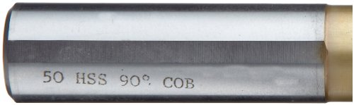 Magafor 4821 Série Cobalt Aço de aço único Catrocrendo, revestimento de estanho, flauta única, 90 graus, haste redonda, 0,25 de haste dia., 0,5 dia do corpo.
