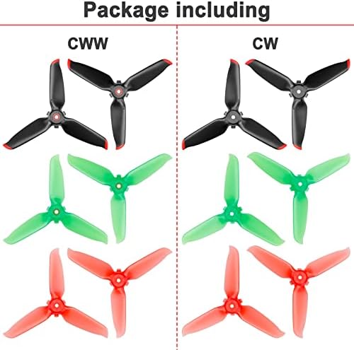 12 PCS hélices para DJI FPV, 3 Blades adereços 5328s hélice Reludo rápido Lâminas de baixo ruído Substituição de acessórios para DJI FPV Acessórios para drones