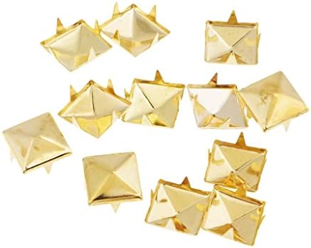 BAOBLAZE 100 /PACK Metal Punk Pyramid Rivet Studs para acessórios de costura, Golden