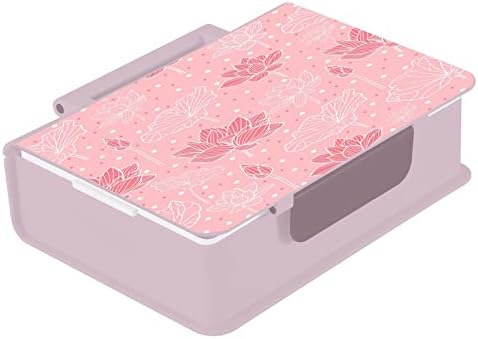 Kigai Pink Lotus Polka Dot Lunch Box Recipiente de 1000ml Bento Caixa com Forks Spoon 3 Compartamentos Recipientes de Armazenamento