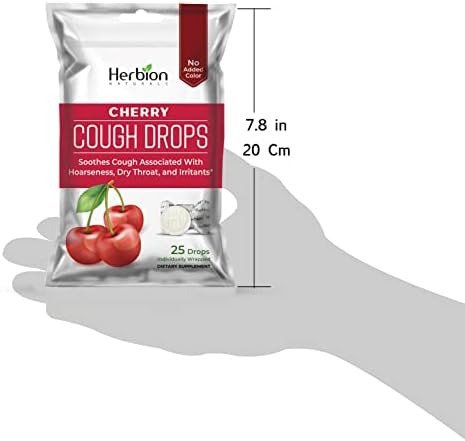 Herbion Naturals Tosse cai com sabor natural da cereja, suplemento alimentar, acalma a tosse, para adultos e crianças com mais de