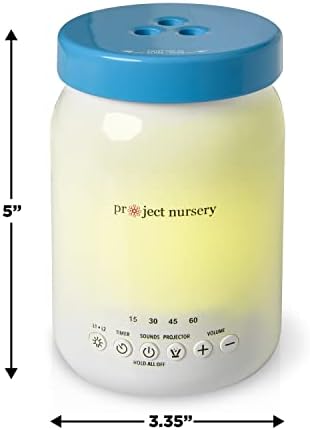 Berçário de projeto Dreamweaver Firefly Jar Night Light com projetor de imagem reconfortante para bebês e crianças, máquina de ruído