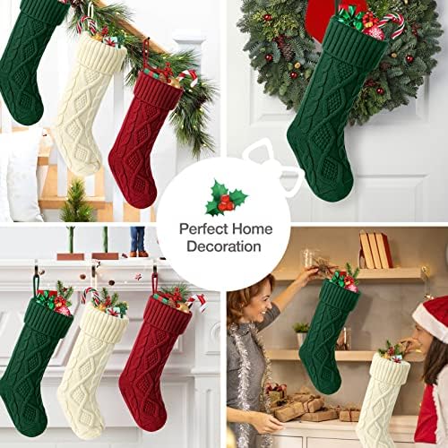 Meias de Natal de Hommtina, meias de Natal personalizadas 18 polegadas de tamanho grande de tamanho de caixa de malha