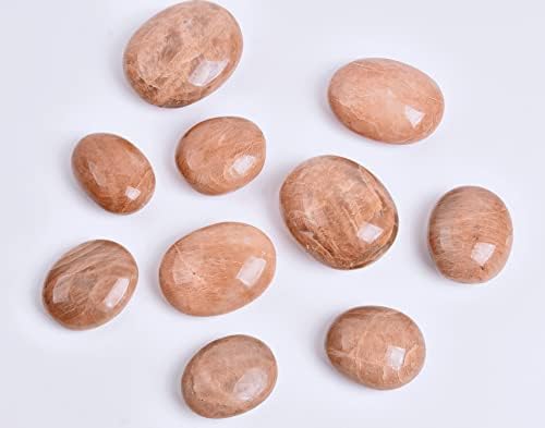 Cnyanfei 70-80mm grande pêssego moonstone de pedra de palmeira laranja cristal cúmply pedra para tocar cura grade de