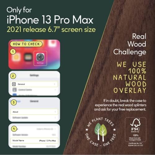 IATO iPhone 13 Pro Max Magnetic Wood Case. Tampa de proteção à prova de choque única e elegante. MagSafe & Wireless