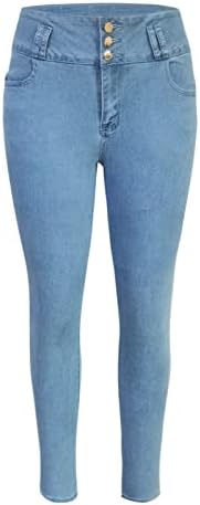 Itens vistos jeans femininos casuais calças calças calças bolsos