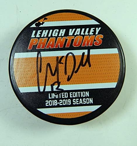 Colin McDonald 13 Ahl Lehigh Valley Phantoms 18-19 Hóquei Puck Auto 250 - Pucks NHL autografados