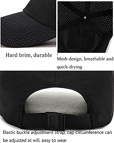 Yumeno Summer Mesh Baseball Cap respirável rápido esportes seco de corrida Chapéu de caminhoneiro para homens