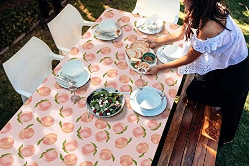 Buxiuer Peach toalha de mesa Summer Sweet como um Peach Girls Birthday Party Decoration Decoração de mesa plástica descartável