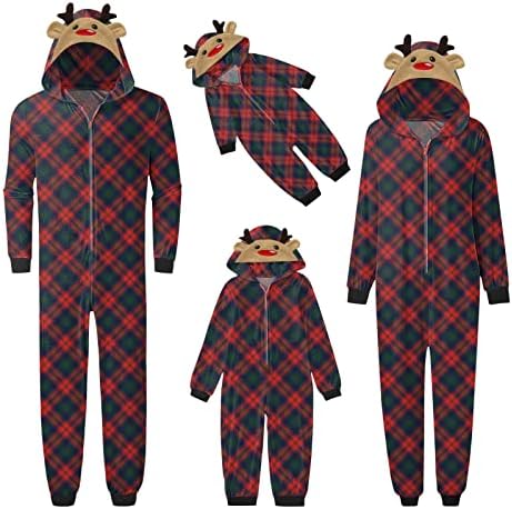 Narhbrg Christmas Onesie Family Pijamas Combinando Conjuntos Macacos de Machono de Sleep Lear