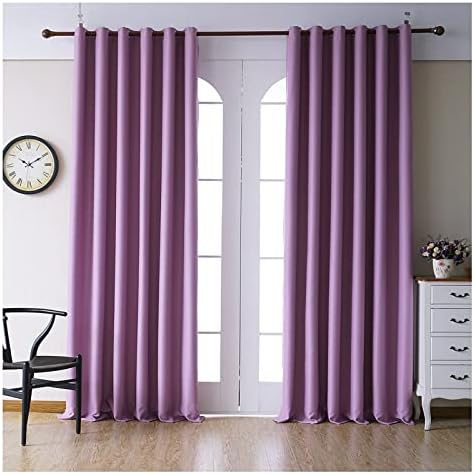 Cortinas do quarto daesar 2 conjuntos de painéis, ilhós de cortina poliéster Light Purple Solid Color Janela Sala de estar