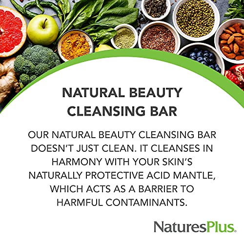 Barra de limpeza de beleza natural NaturePlus - 3,5 oz, pacote de 3 - limpeza, acalma e proteja a pele - com vitamina