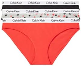 Calvin Klein Feminino Logotipo Logo Cotton Stretch Biquíni Panties, 3 pacote