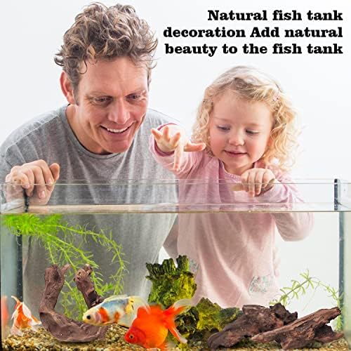 Tohlo Natural Driftwood para decoração de aquário, 8pcs Pequena decoração de tanques de peixe de madeira natural Várias formas