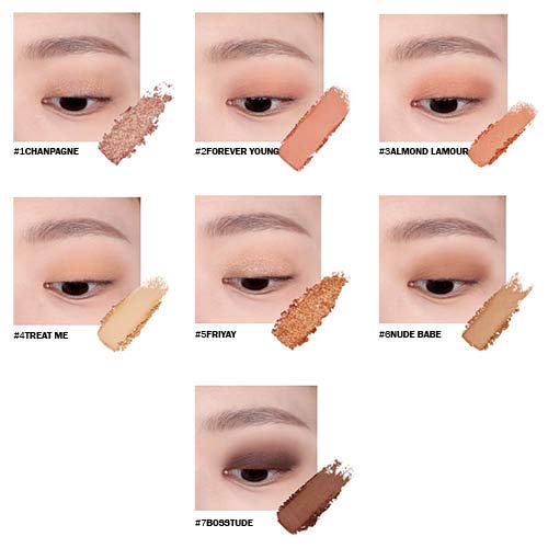 Espoir Real Eye Palette #3 humor nu | Cores de longa duração multiuso com glitter brilhante para base de sombra e maquiagem das bochechas