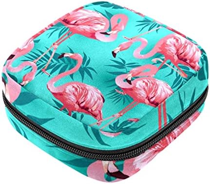 Bolsa de armazenamento para guardanapos sanitários, portátil para mulheres meninas laváveis ​​reutilizáveis ​​e modernos flamingo tropical