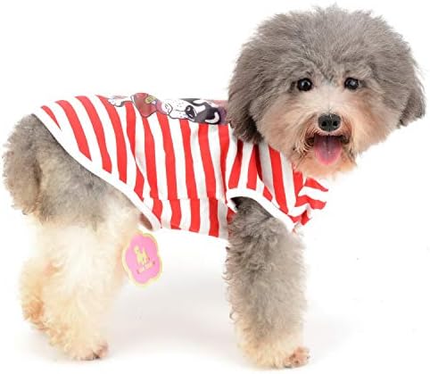 Zunea pequena camiseta para cães para meninos meninas listras de verão camisa de algodão tanque top puppy roupas gato colete