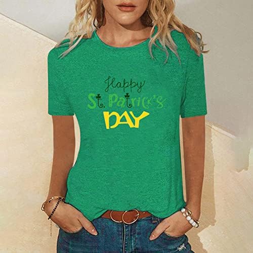 Tshirt feliz do dia de St Patrick para mulheres de manga curta redonda Camiseta de verão 2023 Tees de moda de verão