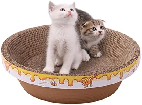 Scratcher oval de gato, almofada de raspadinha de papelão ondulada, sofá de cama de lounge de gato, tábua de reciclagem