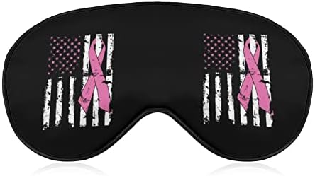 Luta contra o câncer de mama consciência dos EUA bandeira estampada máscara olho máscara macia olho de olho com tira ajustável Sheishade noturna de viagem soneca para homens mulheres mulheres