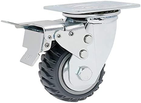 Roda giratória de giro pesado de 100 mm de 100 mm com freio, um conjunto de 4, carga de 800 kg, rodas de rúpor